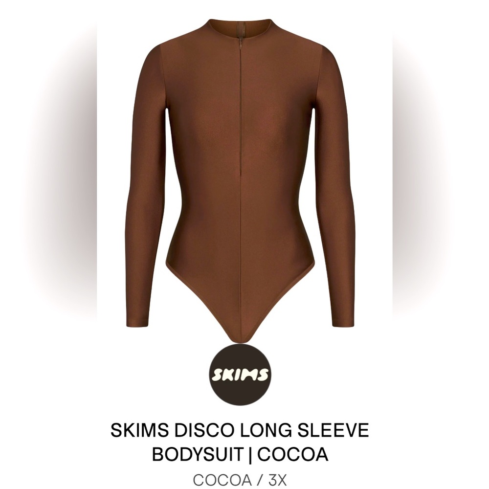 Skims Disco Bodysuit in Cocoa. Size 3X